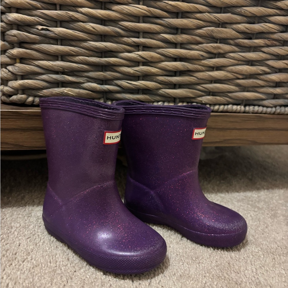 Hunter Kids' Sparkly Purple Boots - Picture 3 of 9